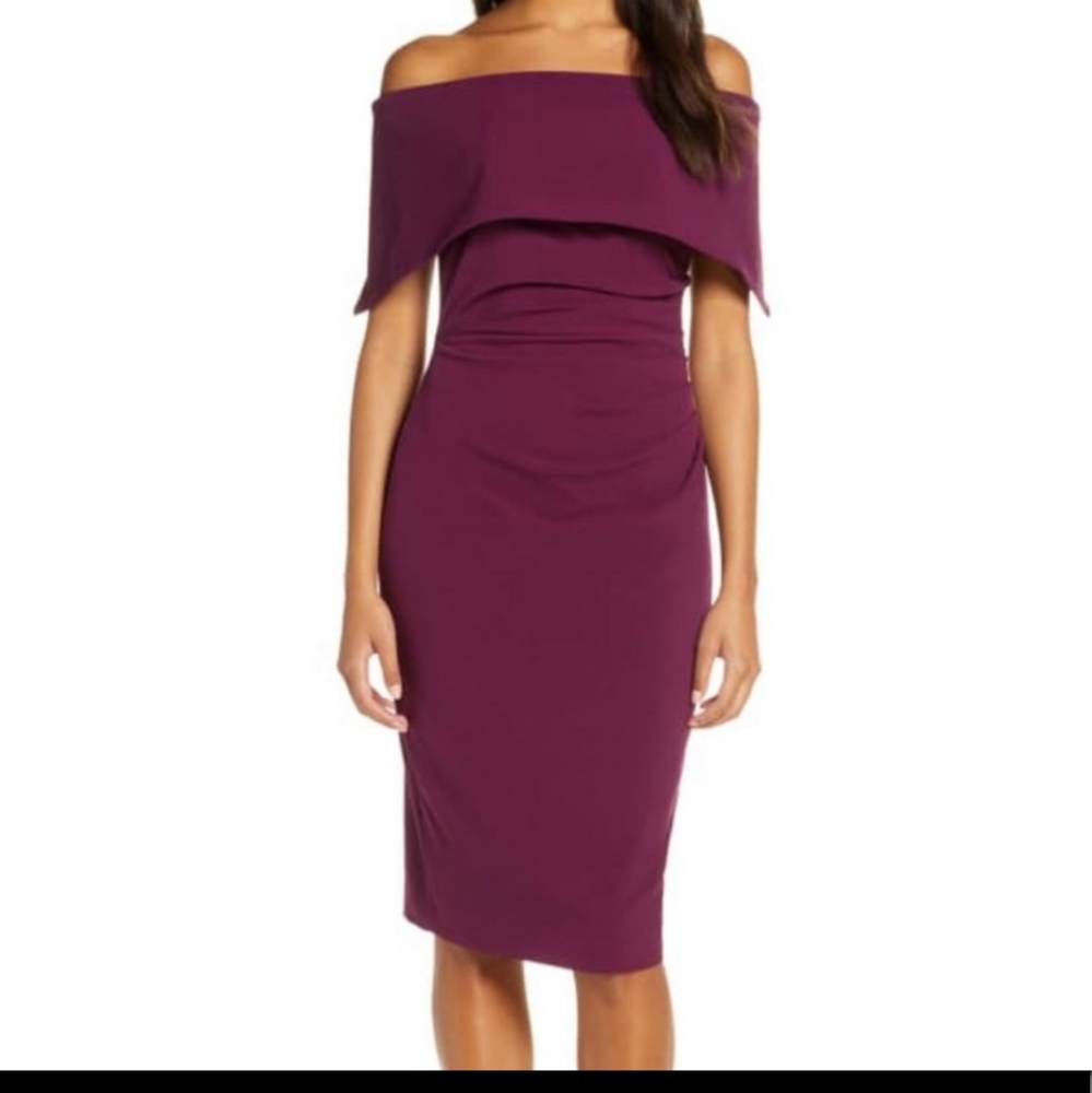 Purple Vince Camuto Off the Shoulder Bodycon Dress, Size 2